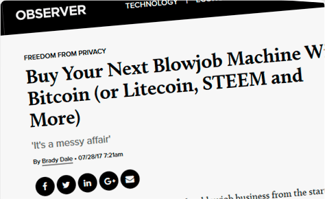 Buy Your Next Blowjob Machine With Bitcoin (Or Litecoin, STEEM And More)